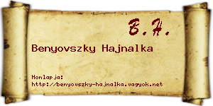 Benyovszky Hajnalka névjegykártya